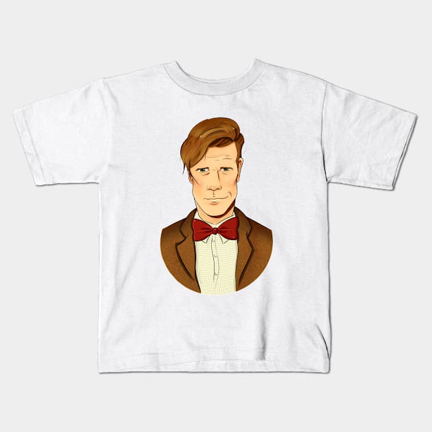 11th Doctor Kids T-Shirt by drawpassionn